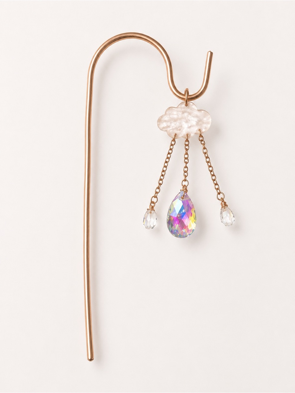 Gold Cloud & Aurora Crystal Drop Earring - Women Jewelry